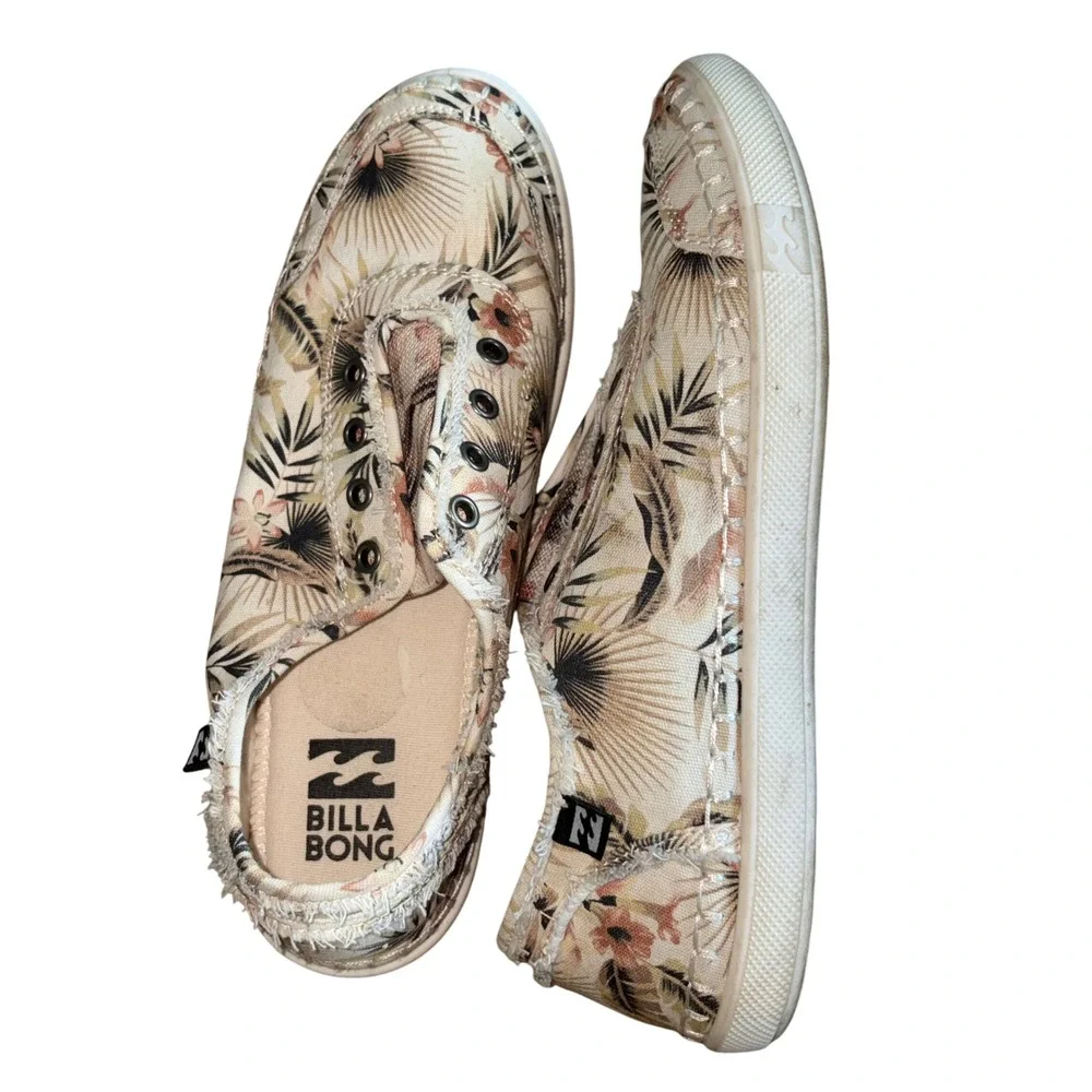 Billabong Cruiser Floral Print Canvas Slip On Shoes Women's‎ Size 7.5